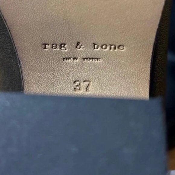 Womens Rag & Bone Harrow Black Leather Cuban Heel Pull-On Ankle Bootie 37 US/7 * - Picture 12 of 12